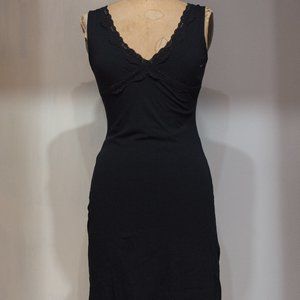 Vintage Lace Trimmed Black Mini Slip
